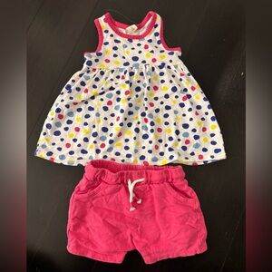 Tucker + Tate White Polka Dot Tank Top with Pink Shorts